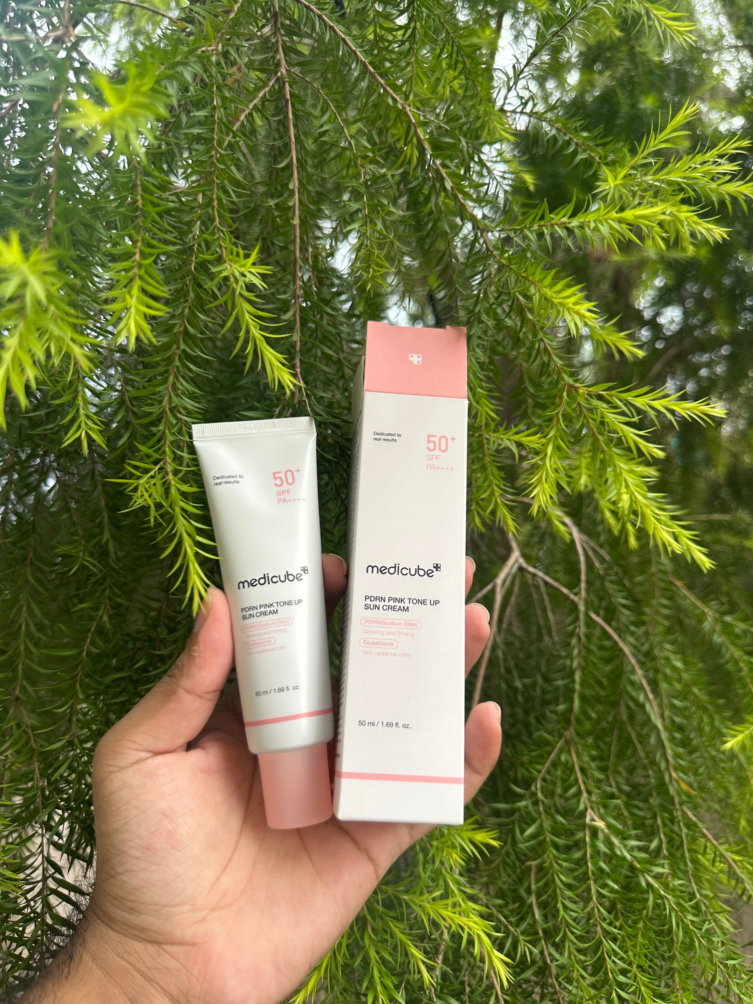 MEDICUBE PDRN Pink Tone-Up Sun Cream SPF 50+ PA++++ — Brighten, Protect, Revive