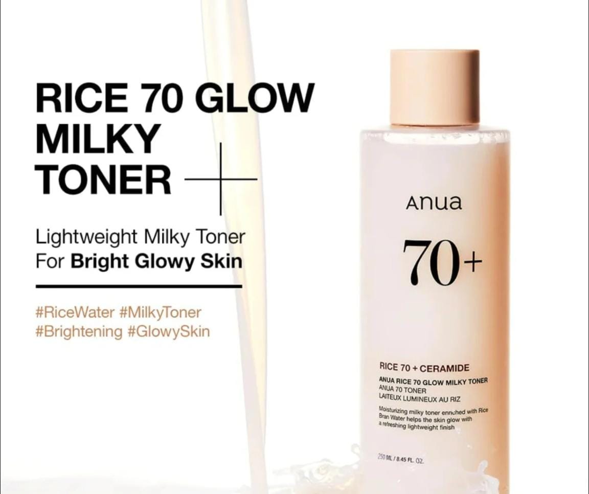 Anua Rice 70 Glow Milky Toner 250 ML Big size.